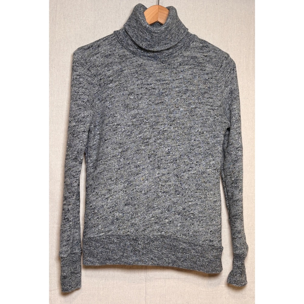 J.Crew Womens XS Grey Blue Marled Cotton Turtleneck Sweater F8814